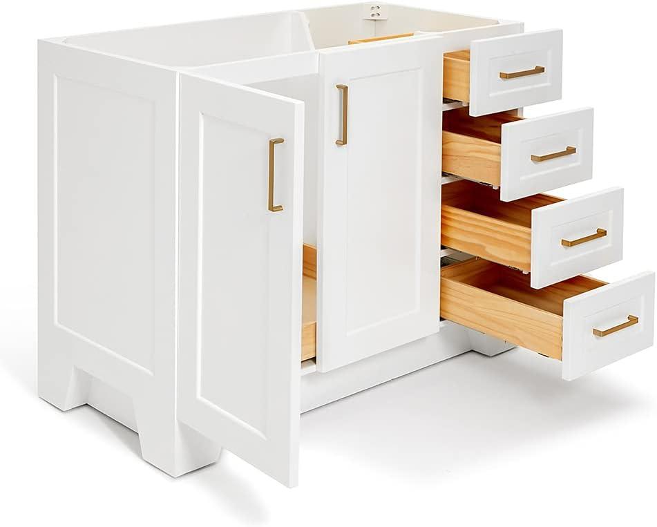 Ariel Q043s-R-Bc Taylor 42" Single Wood Vanity Cabinet - White