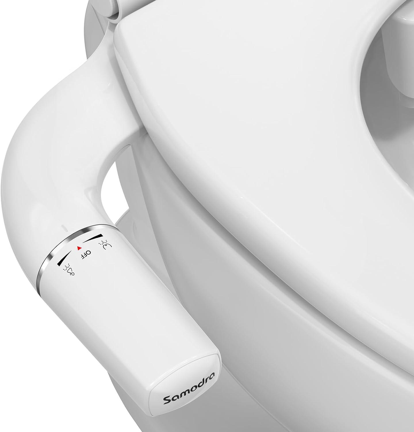 Ultra-Slim White Dual Nozzle Bidet Attachment