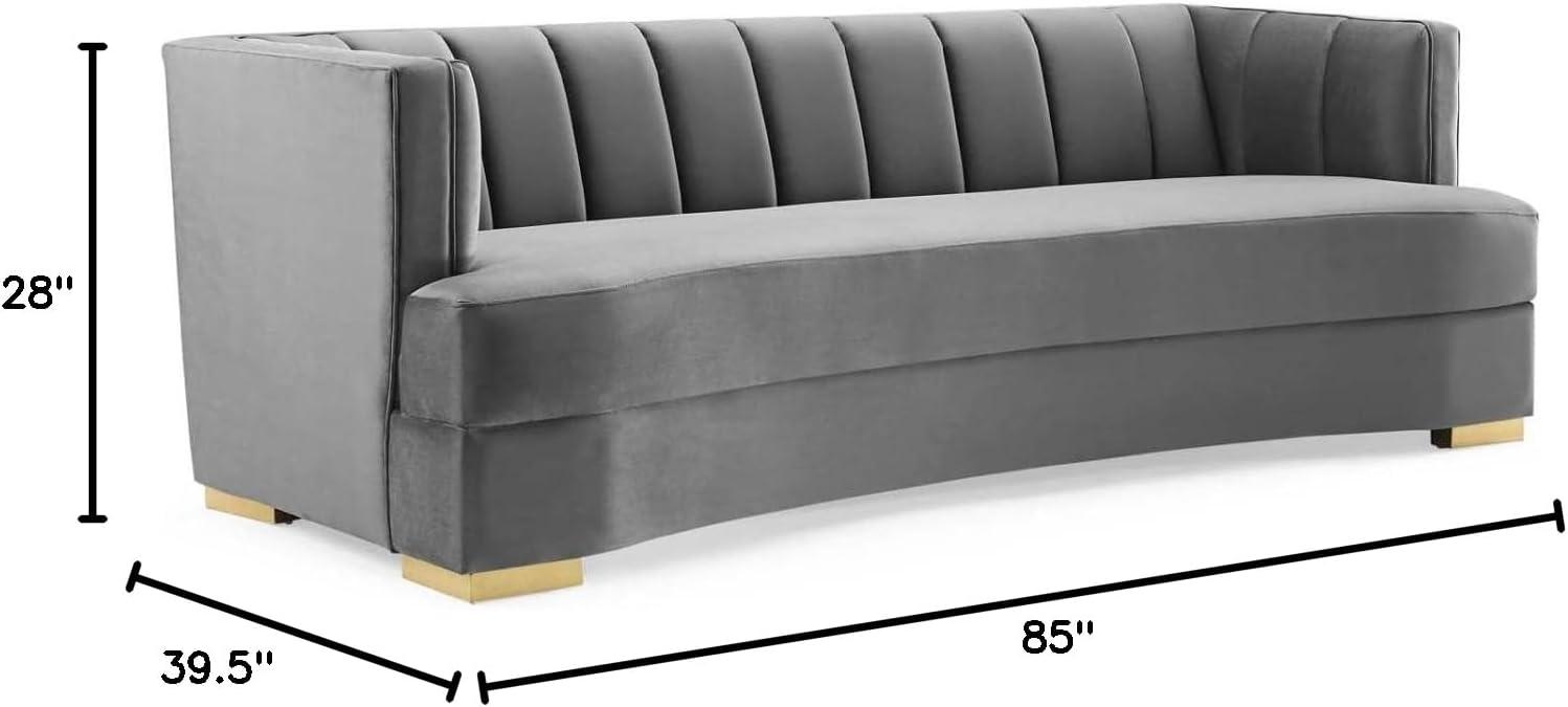 Modway Encompass Channel Tufted Performance Velvet Curved Sofa