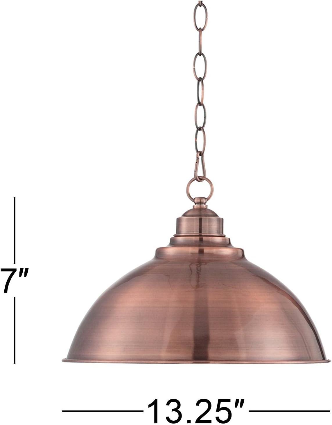 Franklin Iron Works Southton Copper Swag Pendant Light 13 1/4" Wide Industrial Rustic Dome Shade for Dining Room House Foyer Kitchen Island Entryway