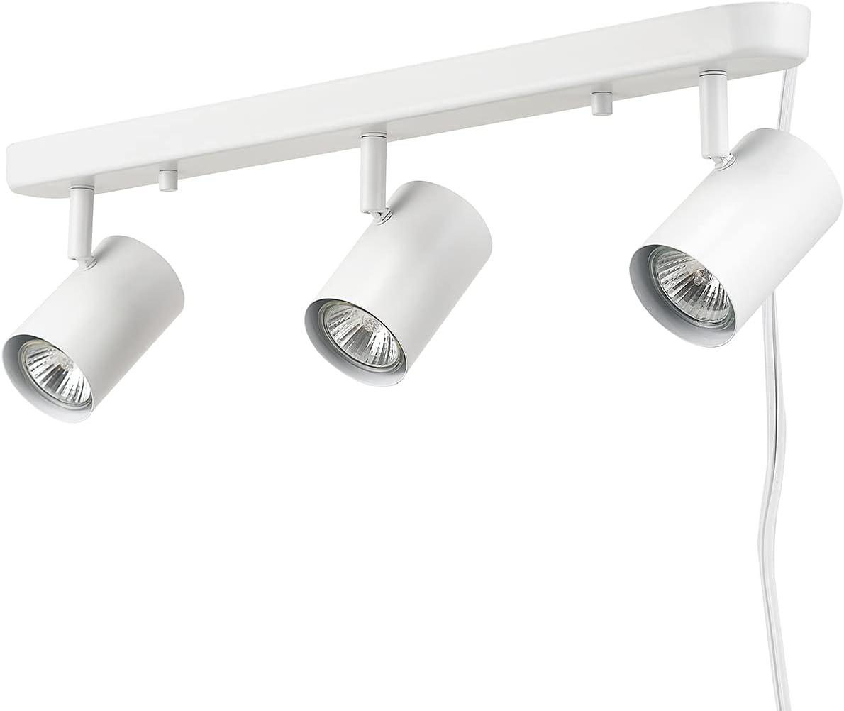 Globe Electric Dale 3-Light Matte White Plug-in Track Lighting, 60024