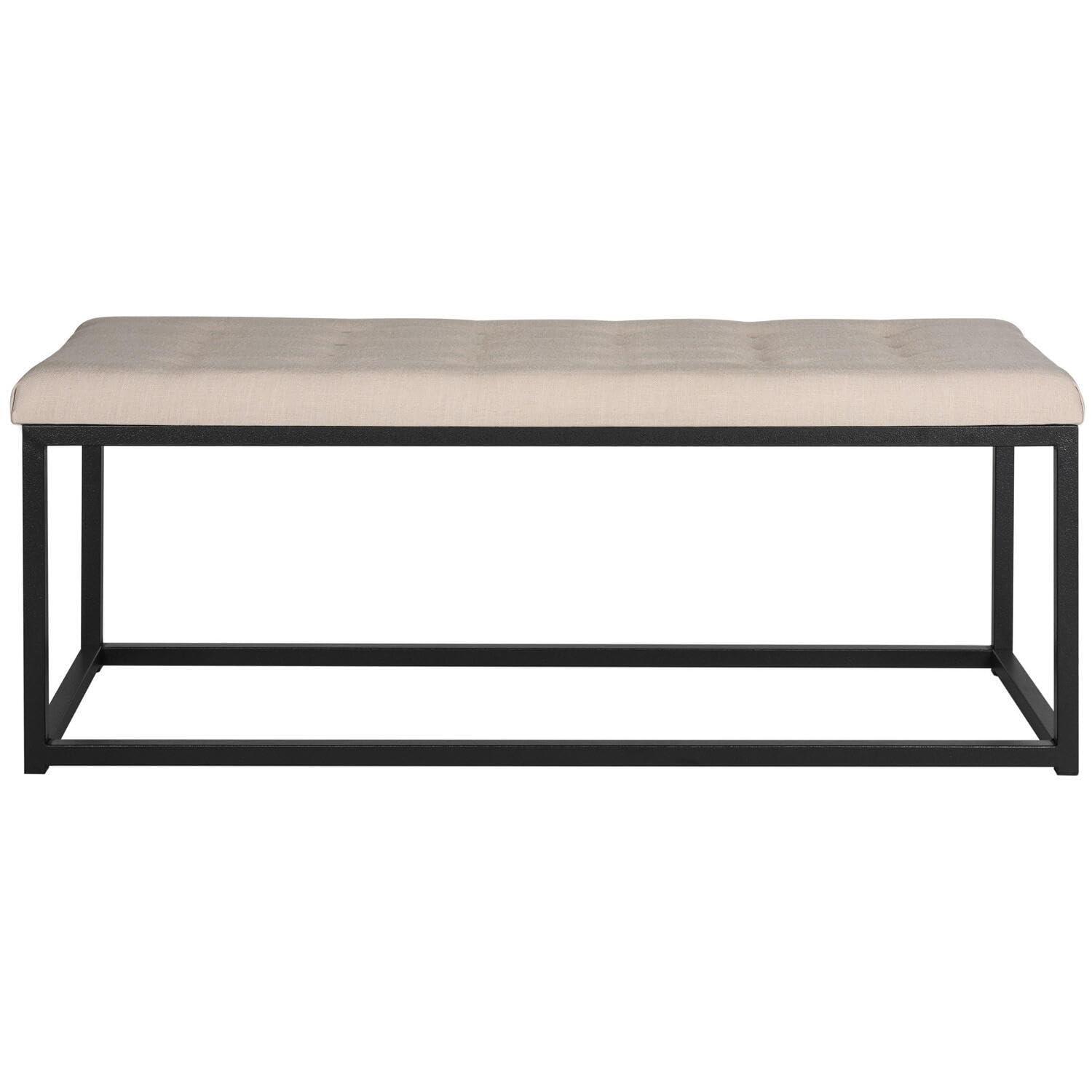 Reynolds Bench - FOX6225 - Beige/Black - Safavieh Couture
