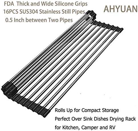 Black Stainless Steel Foldable Over-Sink Dish Drying Rack