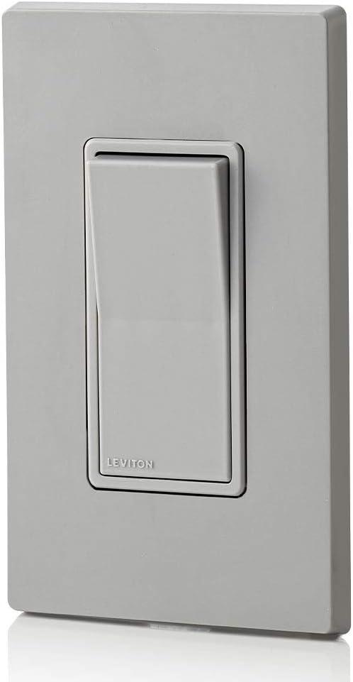 Gray Single-Pole Decora Rocker Light Switch with Steel Strap