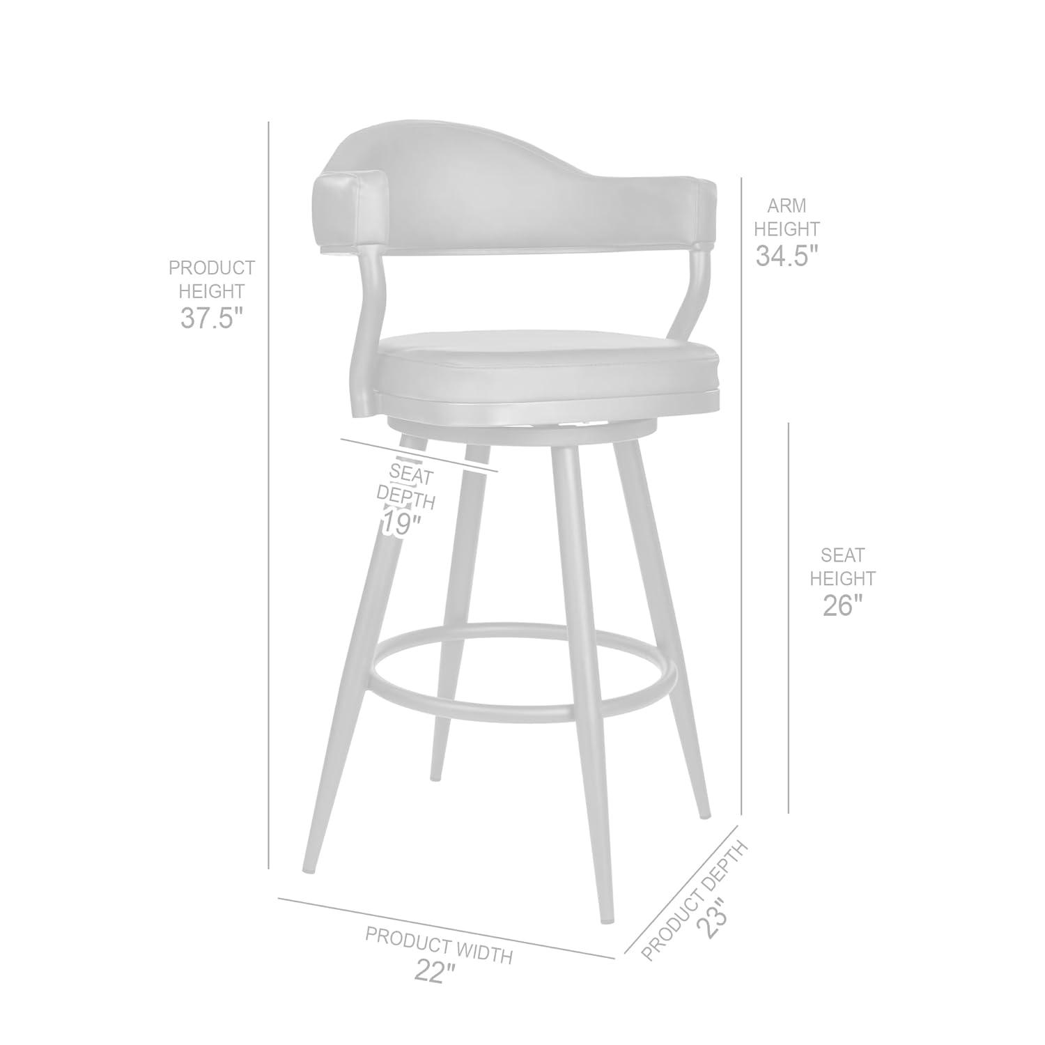 Armen Living Justin Modern 26" Faux Leather Swivel Counter Stool in Brown