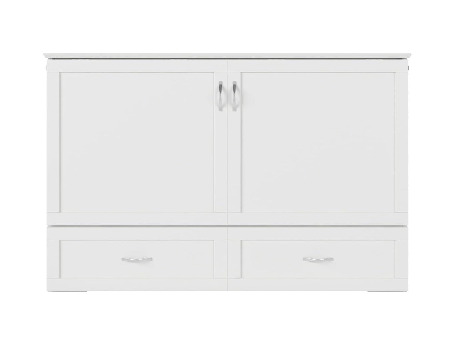 Hamilton Murphy Bed Chest Queen White with Charging Station