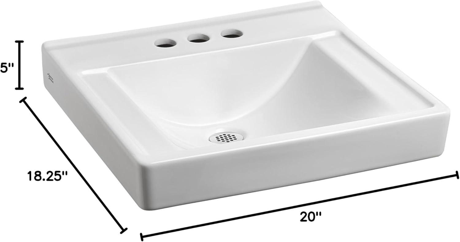 American Standard Decorum 18.25'' White Vitreous China Rectangular Bathroom Sink