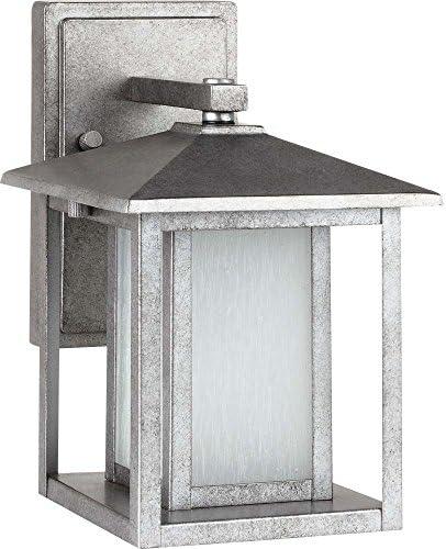 Hunnington 1-Light Weathered Pewter Outdoor 11 in. Wall Lantern Sconce