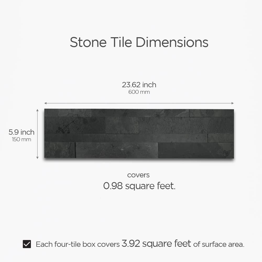 6" x 24" Natural Stone Peel & Stick Mosaic Tile