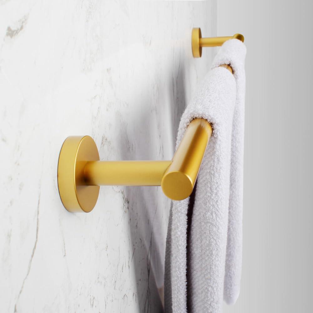 24-Inch Brushed Gold Stainless Steel Wall Mounted Double Towel Bar