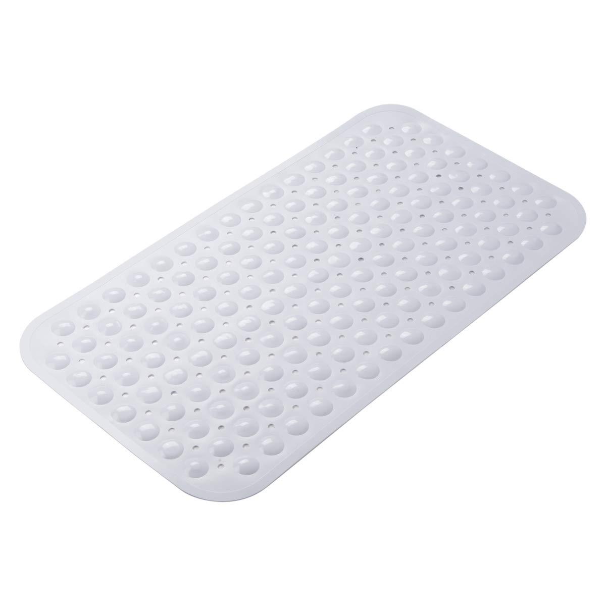 AmazerBath Bath Tub Mat, Medium Size 27.6 x 15 Inches Non-Slip Shower Mats with Suction Cups and Drain Holes, Bathroom Bathtub Mats Machine Washable (Clear)