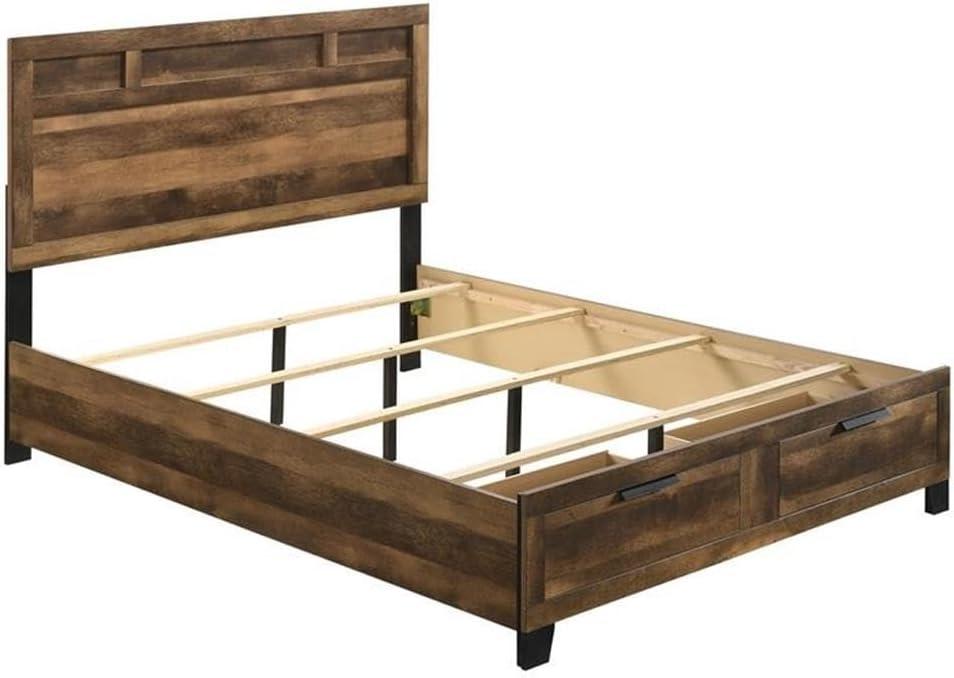 ACME Morales Storage Queen Bed in Rustic Oak