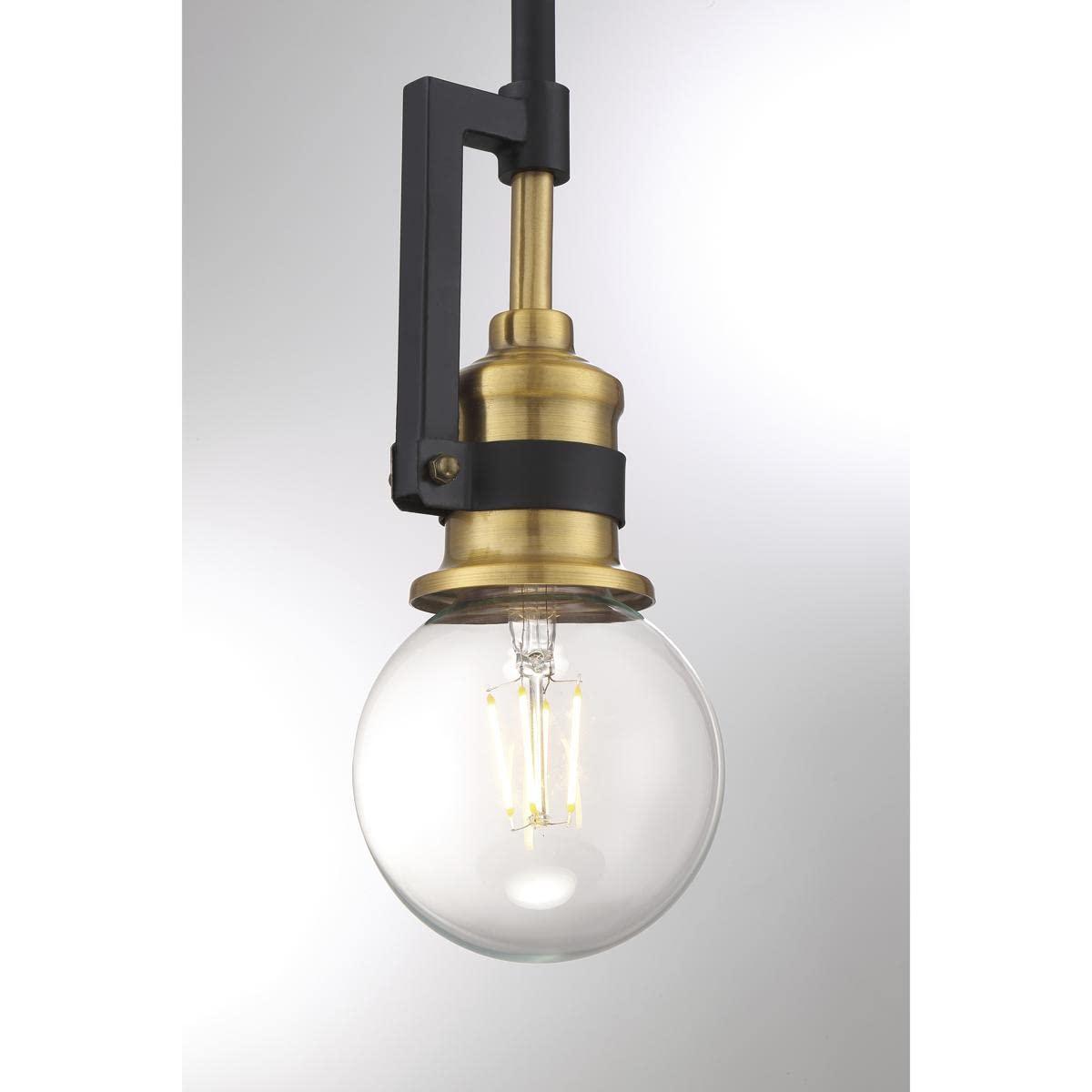 Nuvo Lighting Intention 1-Light Mini Pendant Fixture Warm Brass and Black Finish - N/A