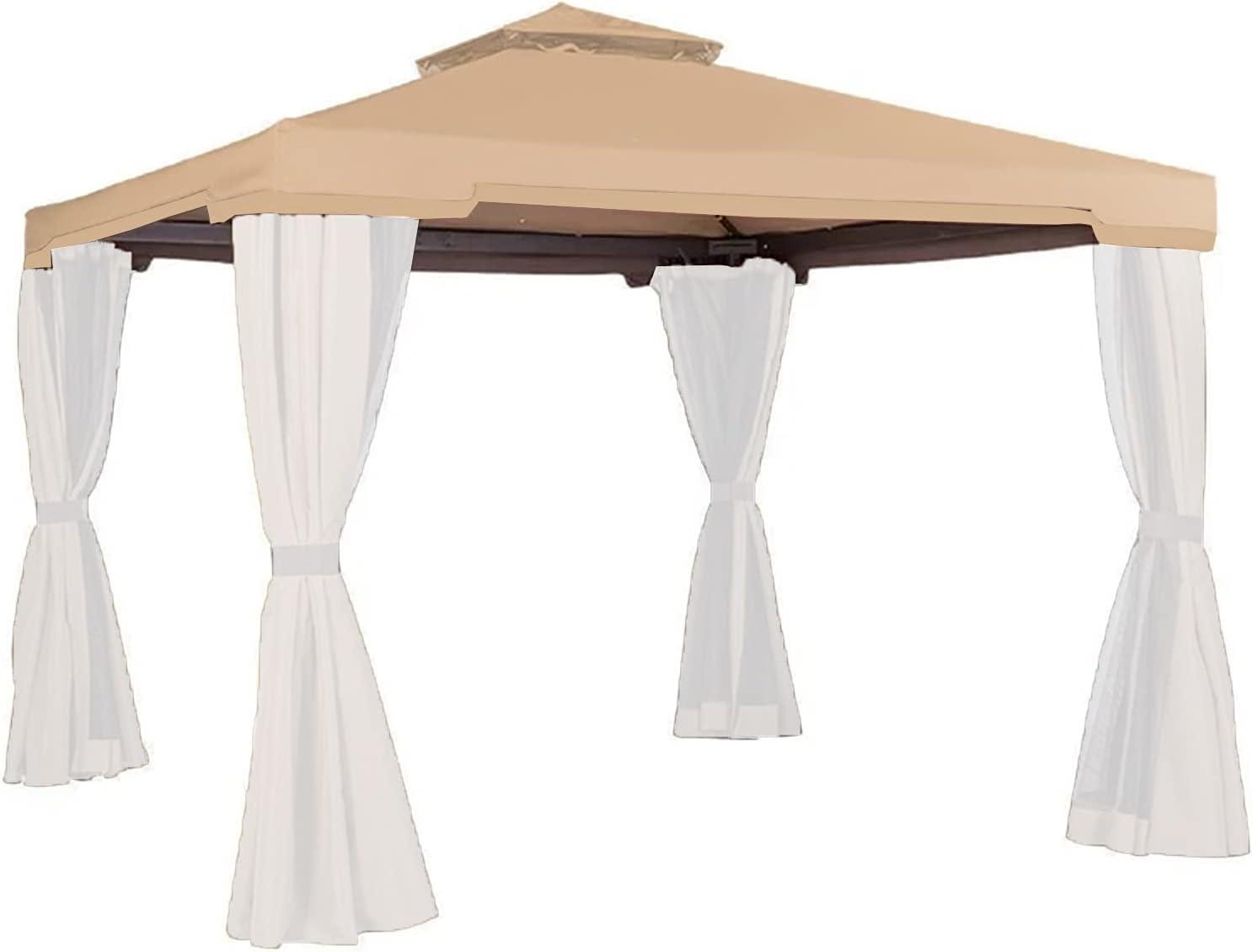 Beige Whisper 10' x 10' Two-Tiered Replacement Gazebo Canopy