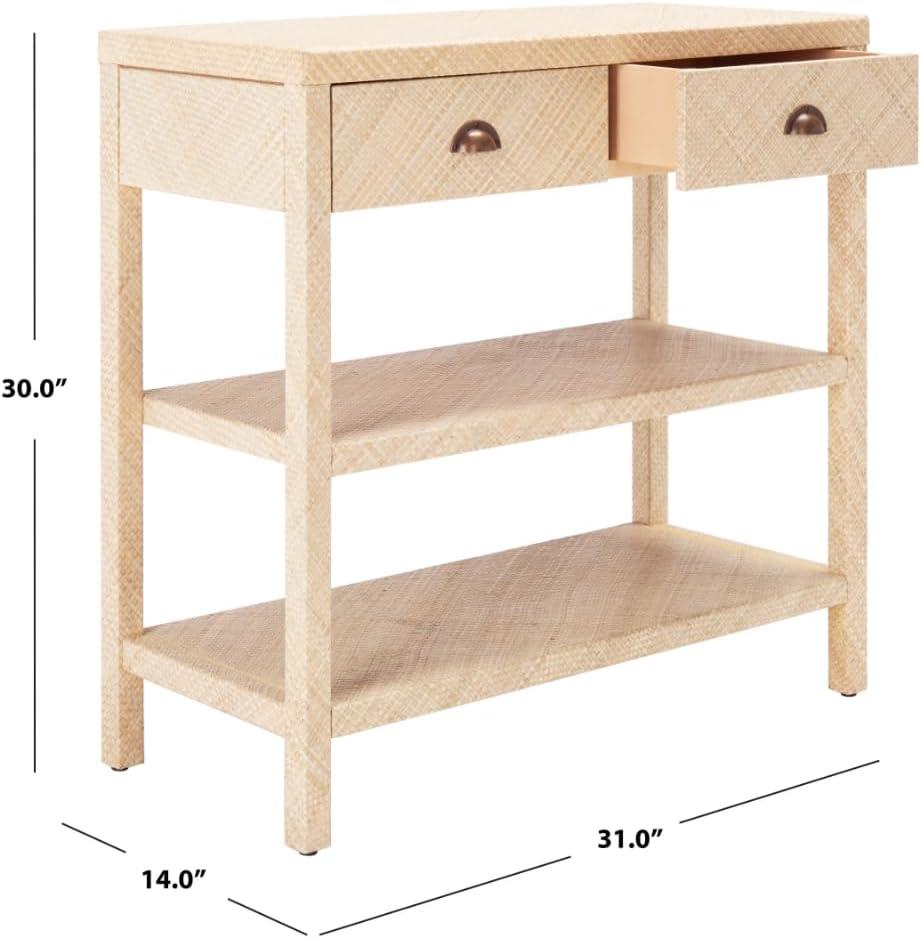 Apis Raffia Console Table - CNS6603A - Beige - Safavieh