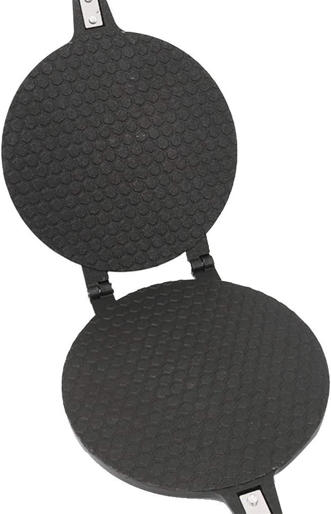 Black Aluminum Non-Stick Double-Sided Waffle Cone Maker