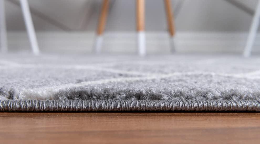 Unique Loom 7' 10 x 10' 0 Trellis Frieze Rounded Light Gray Area Rug