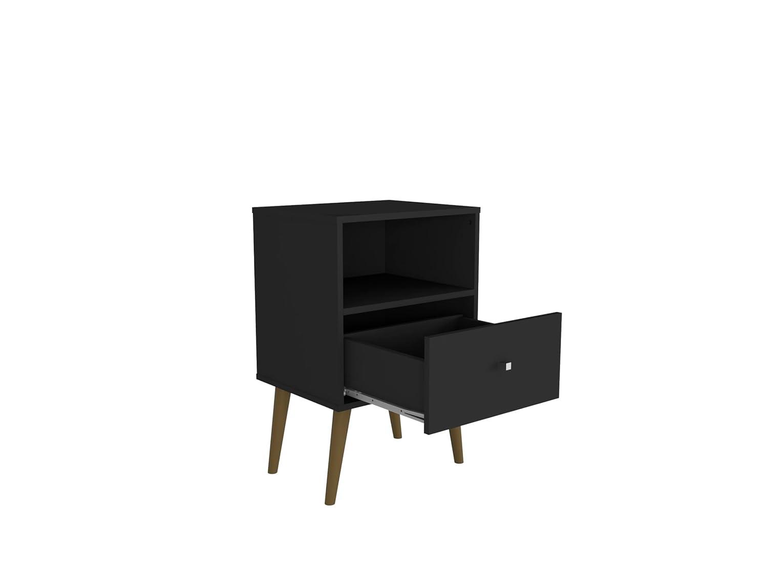 Liberty 1.0 Mid Century Modern Nightstand Black - Manhattan Comfort