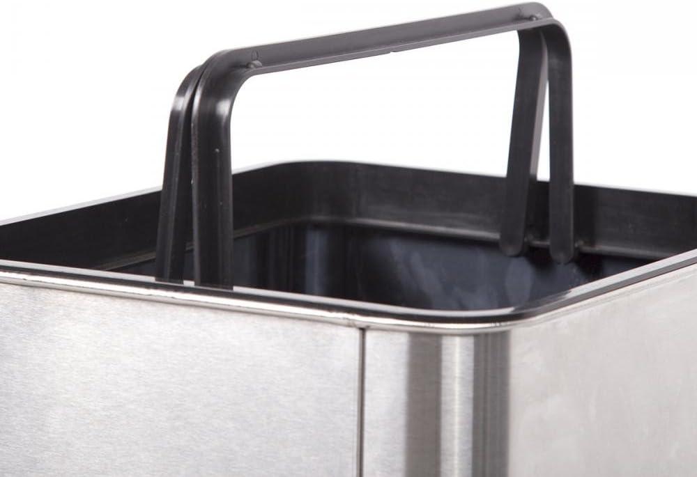 Brushed Stainless Steel Touchless Rectangular 13 Gallon Trash Can