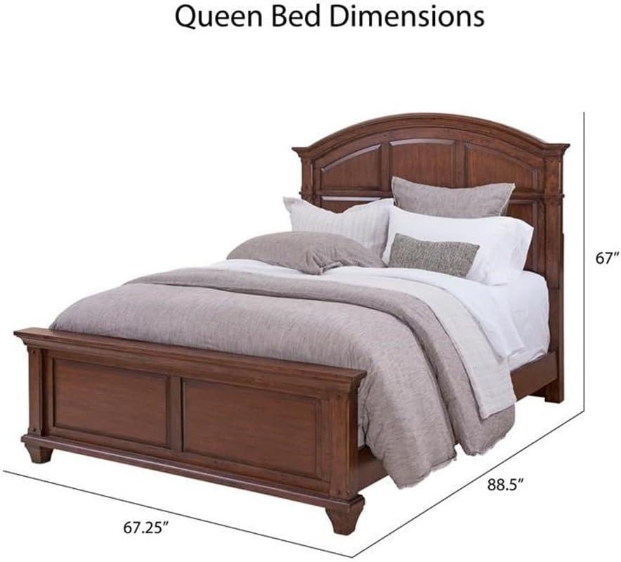 American Woodcrafters Sedona Cherry Finished Wood Arched King Panel Bed