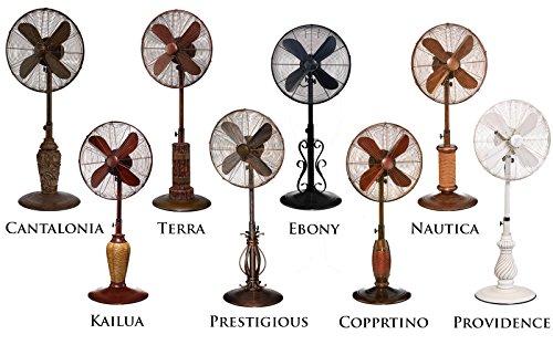 Prestigious Brown 18" Oscillating Outdoor Floor Fan with Adjustable Height