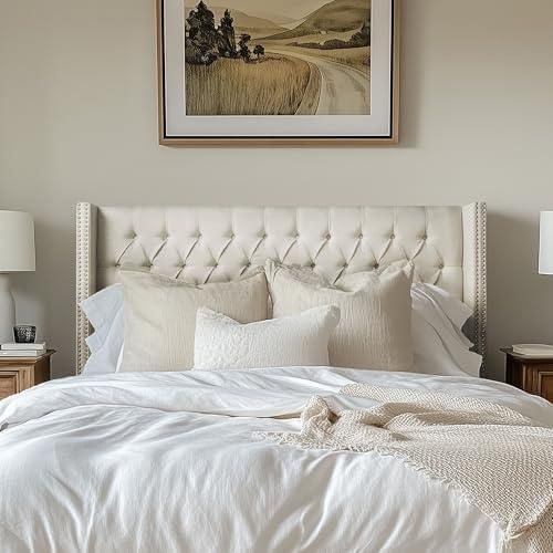 Amelia Upholstery Headboard Cream Queen
