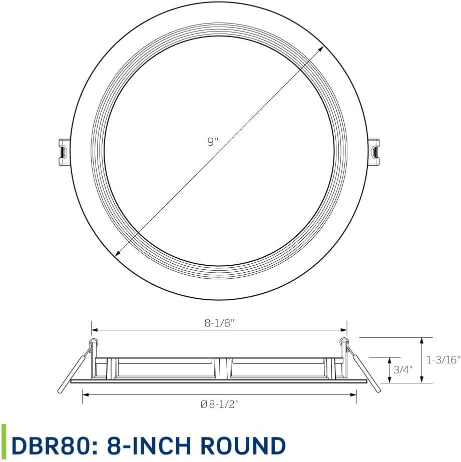 8" White Aluminum LED Slim Baffle Downlight