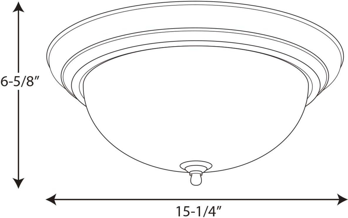 Progress Lighting Melon 3-Light Flush Mount, White Ceramic, Alabaster Glass, Brushed Nickel Finish