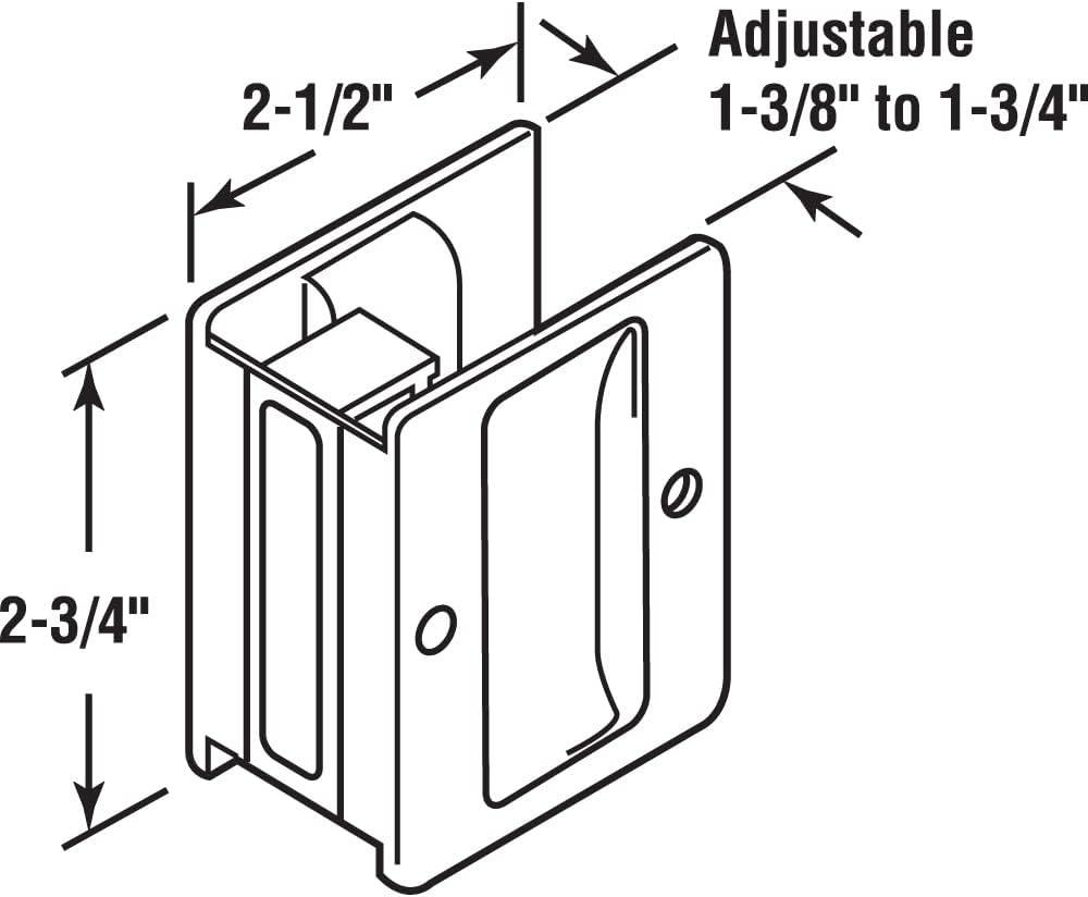 Chrome Plated Brass Recessed Pocket Door Pull