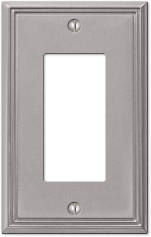 Amerelle Metro Brushed Nickel 1 gang Die-Cast Metal Decorator Wall Plate 1 pk