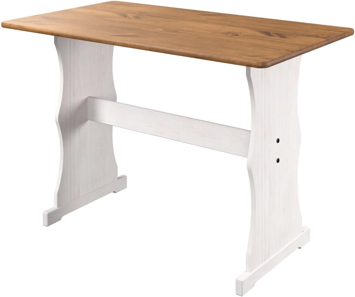 OS Home and Office Furniture Solid Pine Corner Dining Booth in White