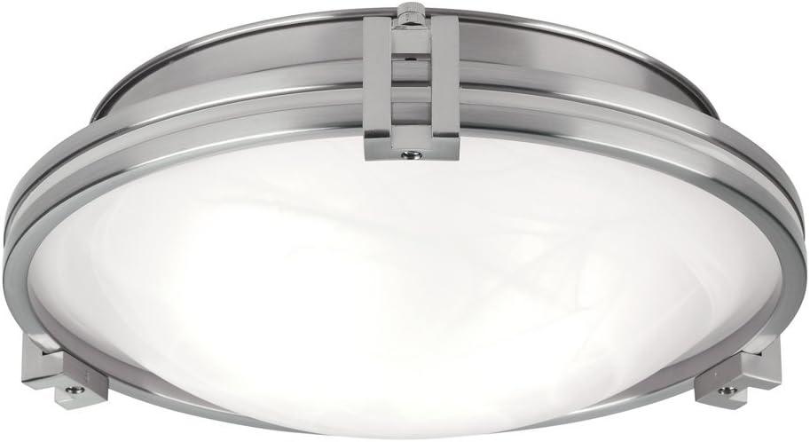 Possini Euro Design Deco Modern Ceiling Light Flush Mount Fixture 12 3/4" Wide Brushed Nickel 2-Light Marbleized Glass for Bedroom Kitchen Living Room