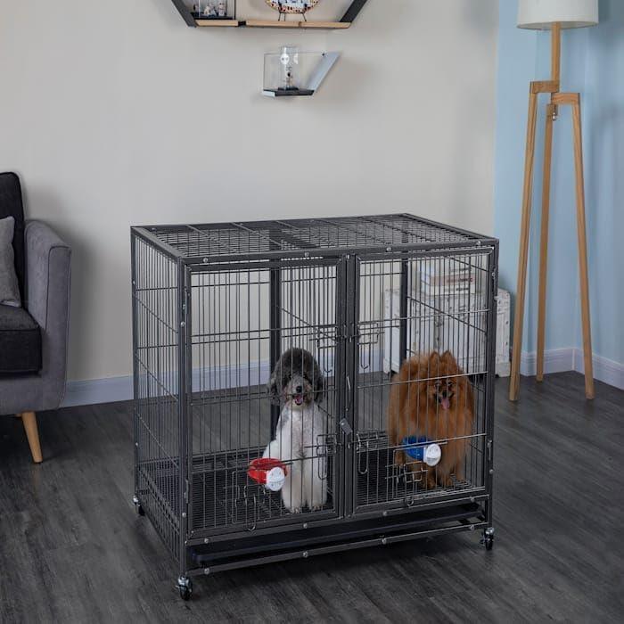 Go Pet Club Metal Collapsible Pet Crate with 3 Doors