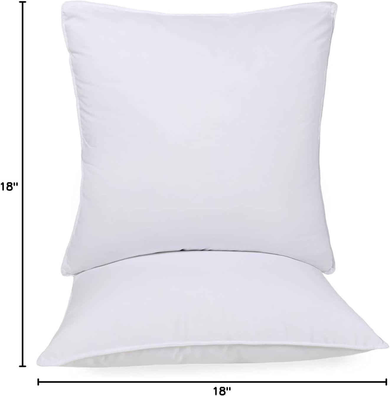 Superior Solid Microfiber Medium Density Pillow, Set of 2, Euro-18