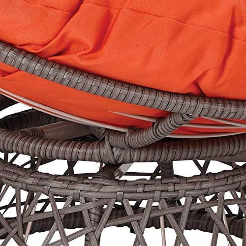 The Curated Nomad  Avoca Woven Wicker Papasan Chair Orange Solid