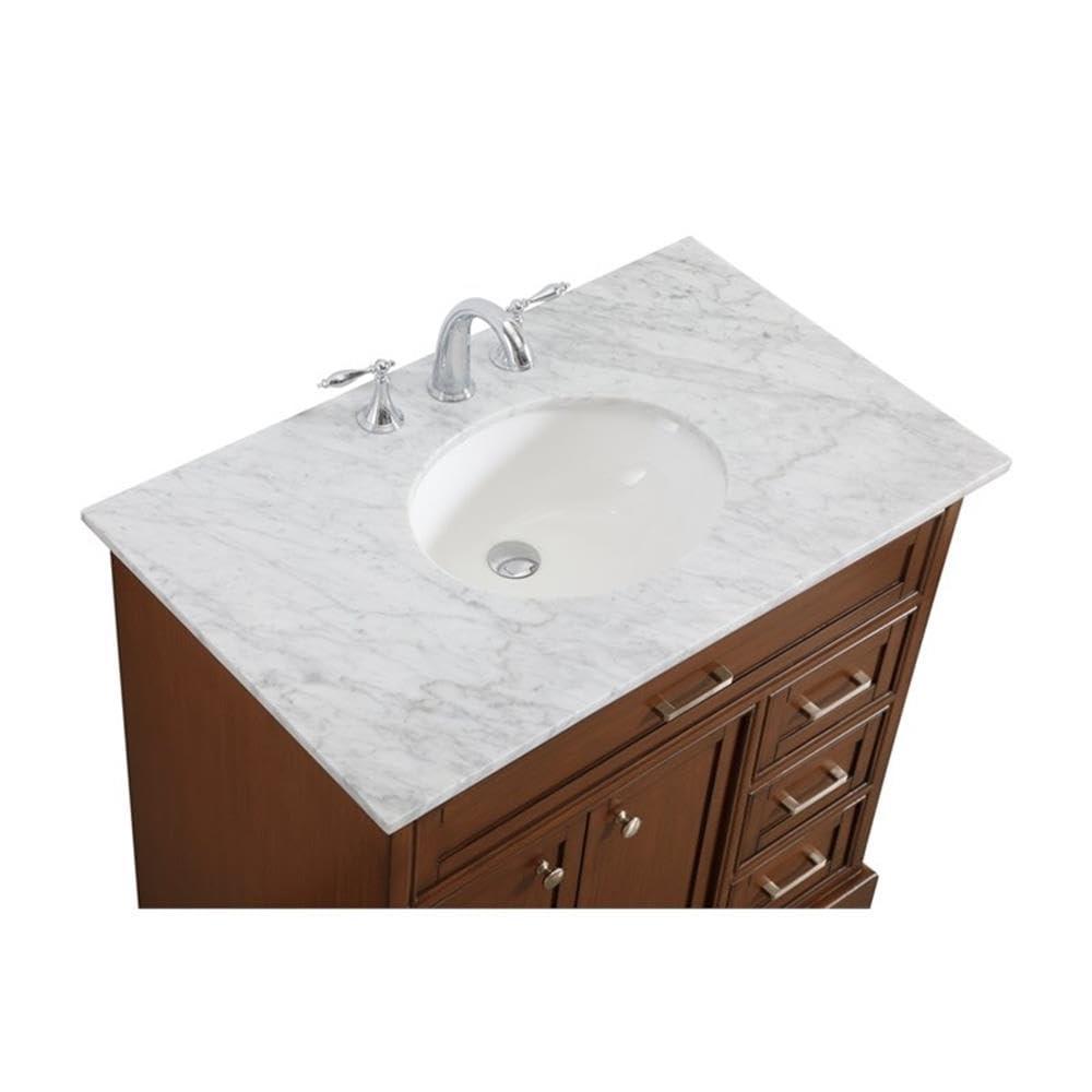 Hermes 36'' Single Bathroom Vanity with Marble Top