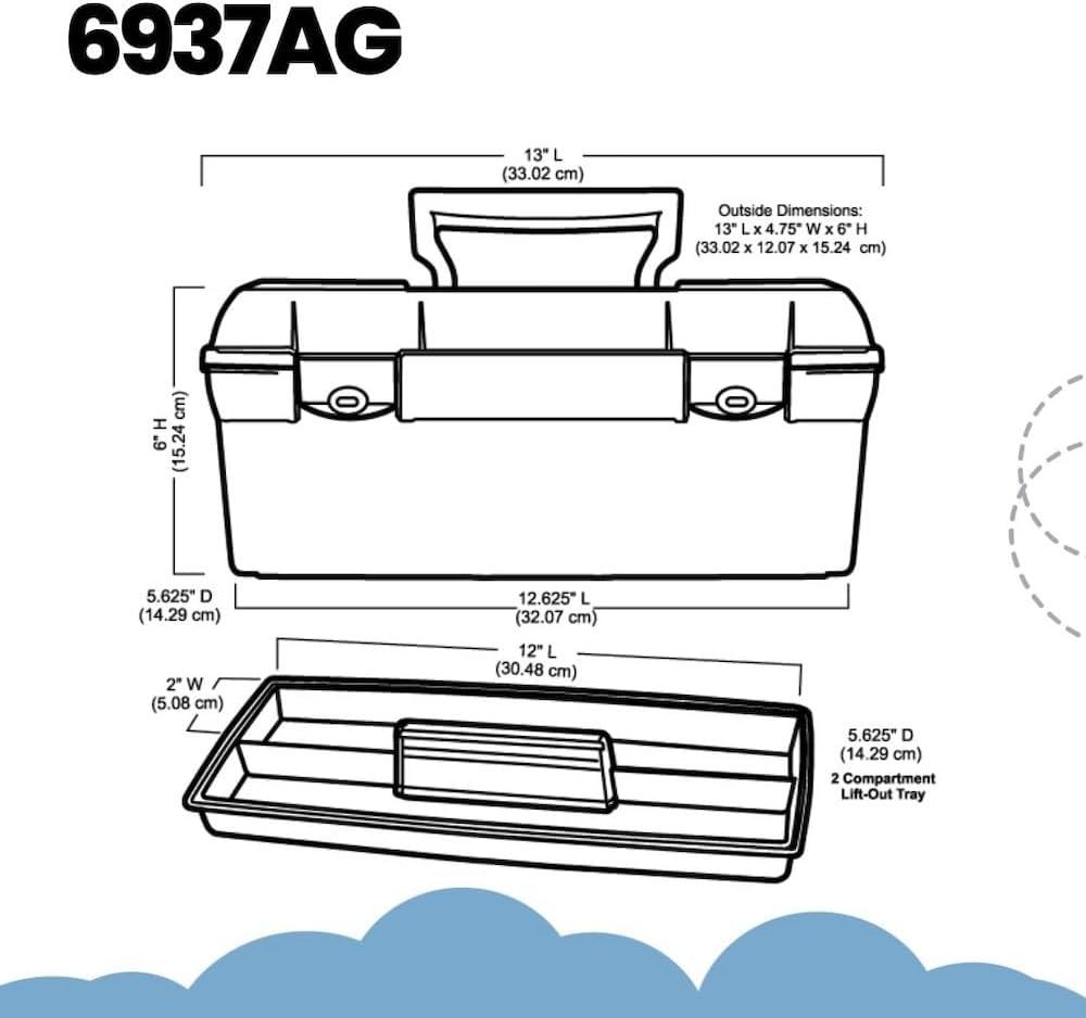 ArtBin Essentials Lift Out Tray Craft Storage Box with Handle, 13 inches, 1 Piece
