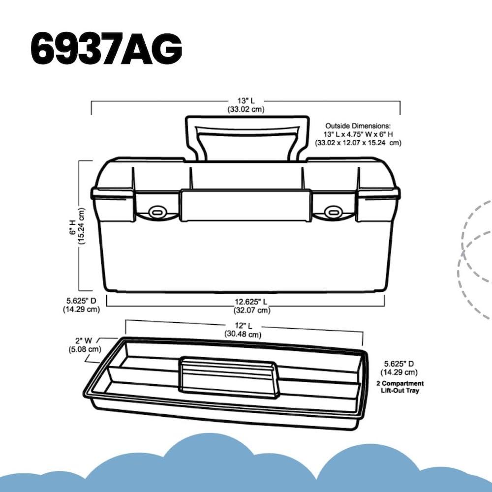 ArtBin Essentials Lift Out Tray Craft Storage Box with Handle, 13 inches, 1 Piece