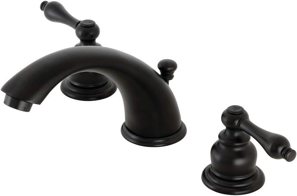 Kingston Brass Victorian Two-Handle 3-Hole Deck Mount Widespread Bathroom Faucet with Retail Pop-Up Drain