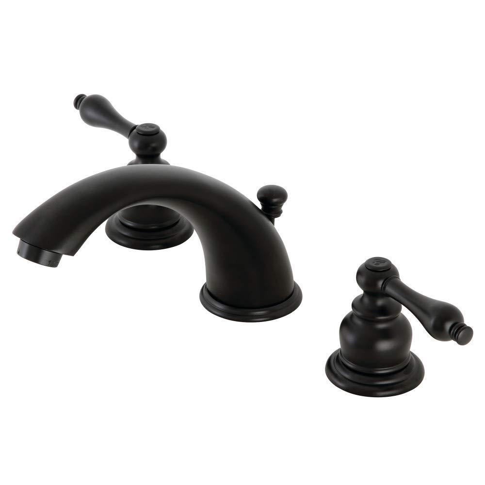 Kingston Brass Victorian Two-Handle 3-Hole Deck Mount Widespread Bathroom Faucet with Retail Pop-Up Drain