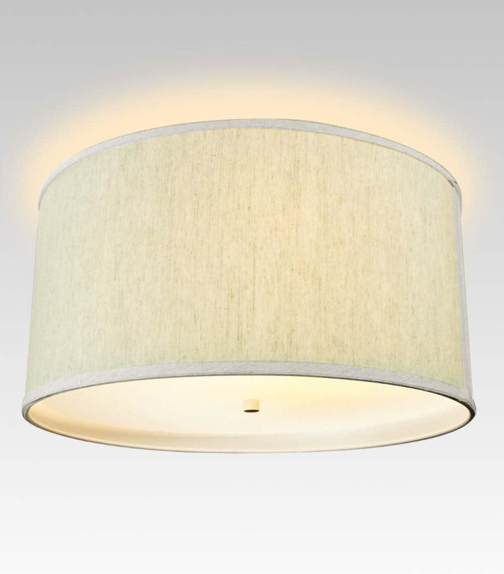 14 Moderne Flush Mount Converter Kit Textured Oatmeal Hardback Drum Lampshade 14x14x7