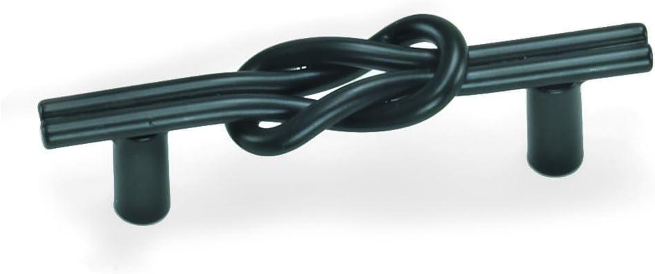 Matte Black Steel Knot Bar Pull with Mounting Hardware