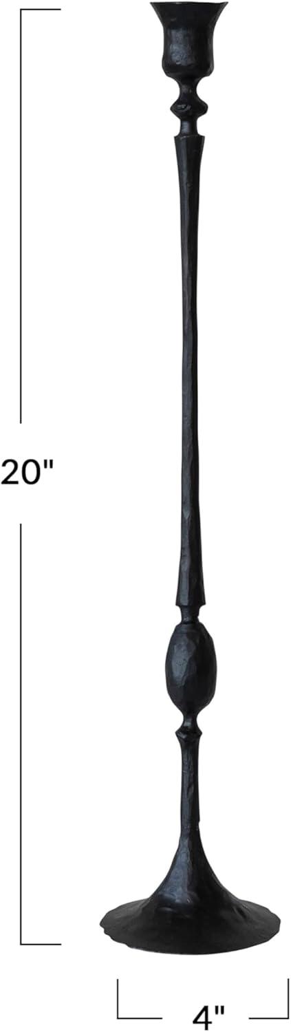 Creative Co-Op Tall Decorative Hand-Forged Metal Taper Holder, Black