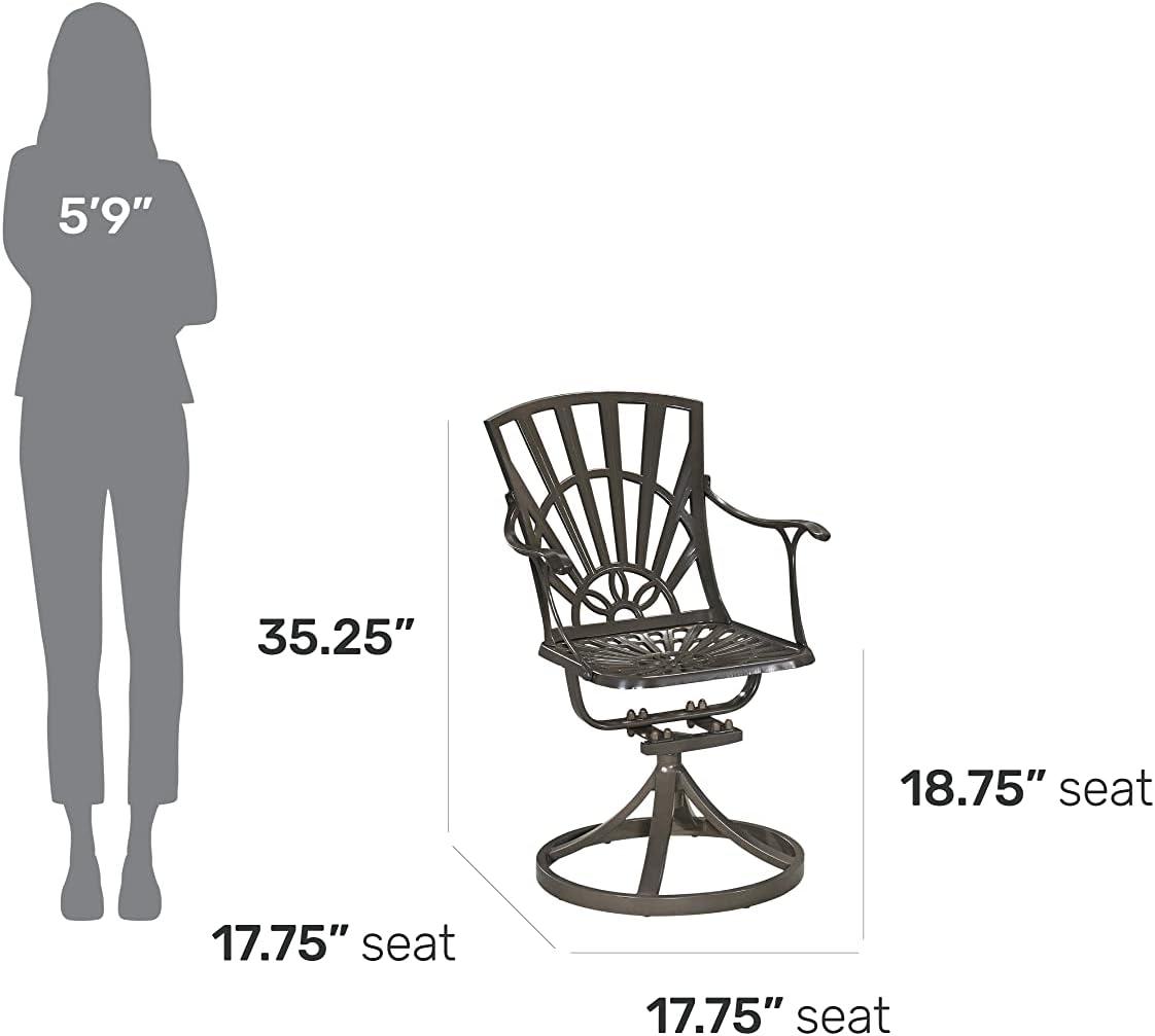 Homestyles Grenada Aluminum Outdoor Swivel Rocking Chair in Charcoal