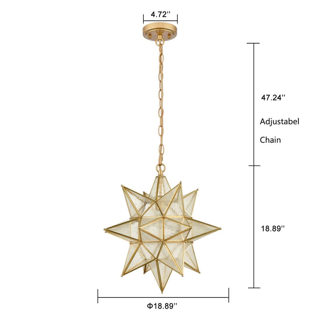 Casablanca Modern Boho Moravian Star Pendant Light 20 Inch Large Black Hanging Light