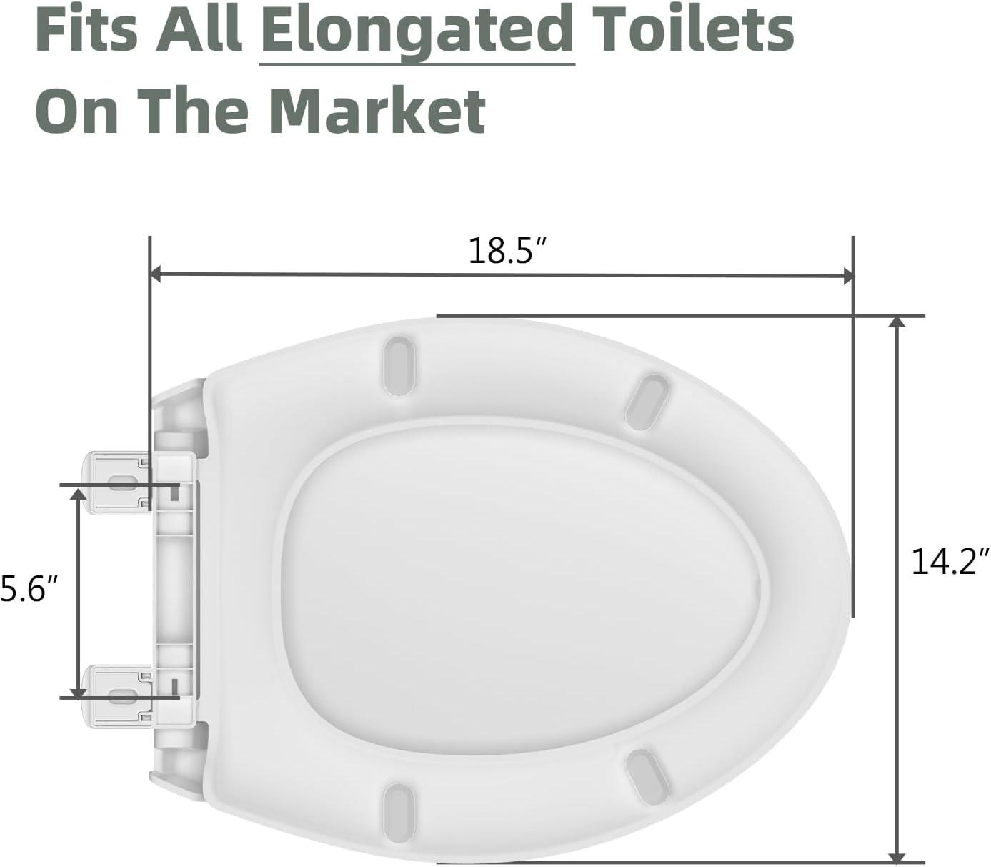 White Elongated Soft Close Heavy Duty Toilet Seat