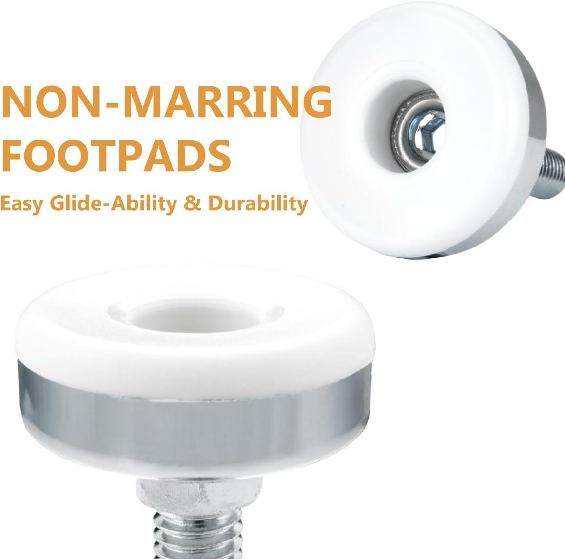 Chrome Heavy Duty Adjustable Furniture Leveling Feet Set of 12