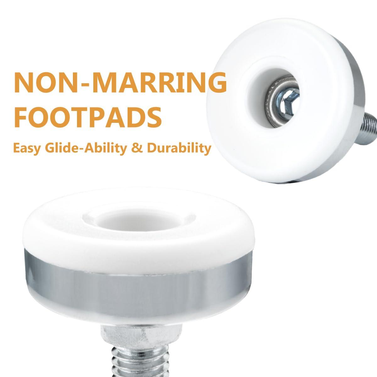 Chrome Heavy Duty Adjustable Furniture Leveling Feet Set of 12