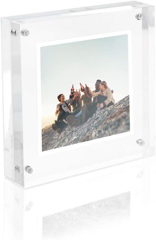 Isaac Jacobs Super Thick Acrylic Magnetic Block Frame, 4x4 inches