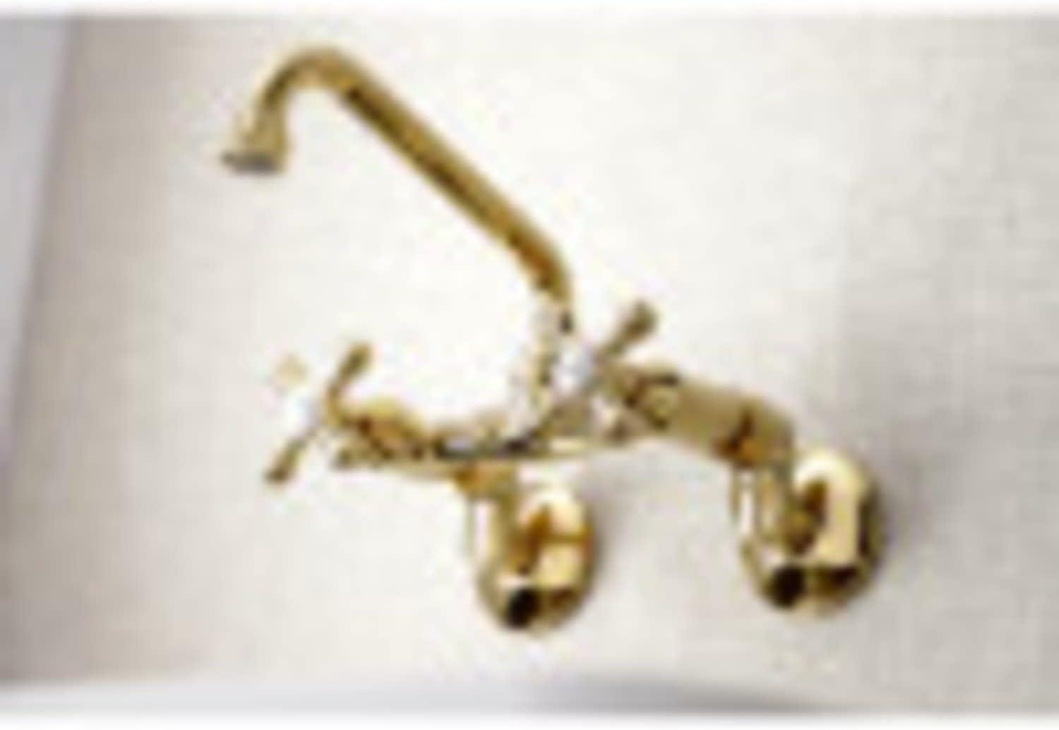 Kingston Brass Kingston Double-Handle 2-Hole Wall-Mount Bridge Kitchen Faucet
